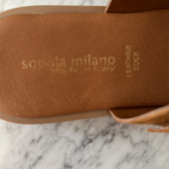 New Handmade Italian Sophia Milano Suede Flowers Flat Slip On Sandals  Size 7.5 - Picture 8 of 11